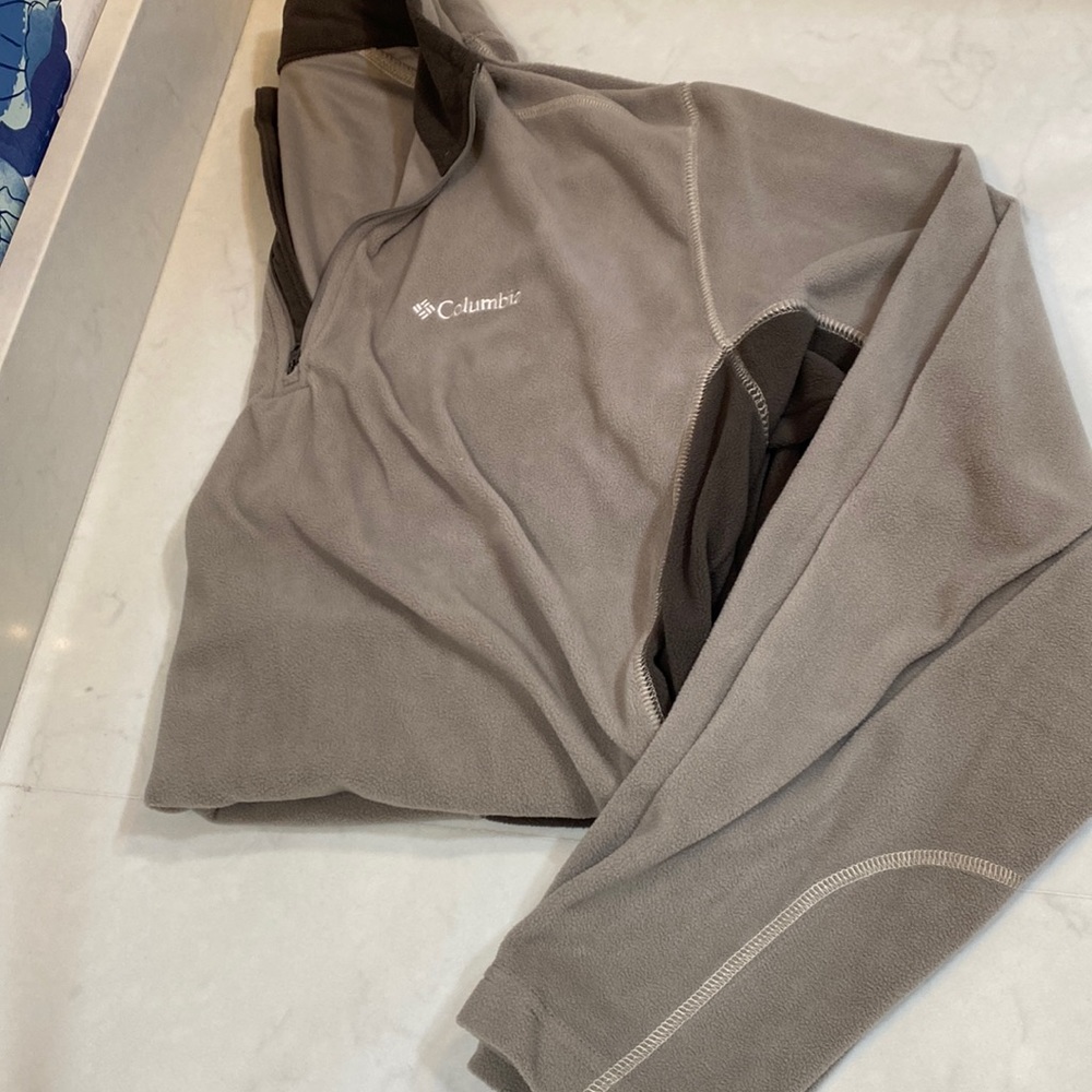 Columbia 3/4 zip Brown and Taupe XL
